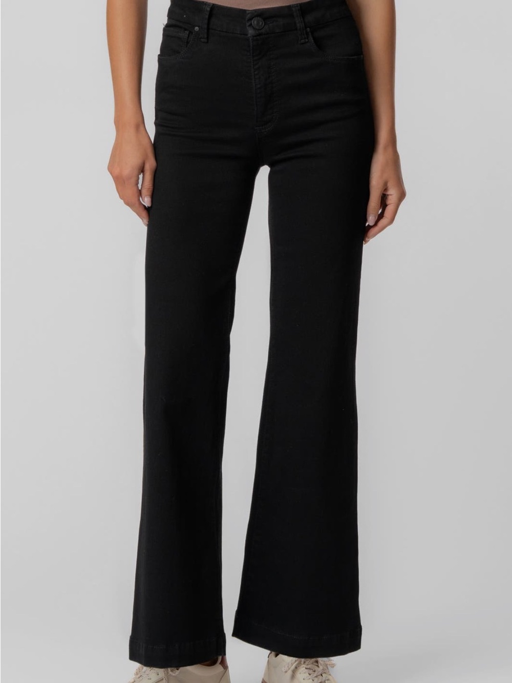 Kut from the Kloth Meg fab ab Classic High-Rise Wide-Leg Jeans - Black size 4